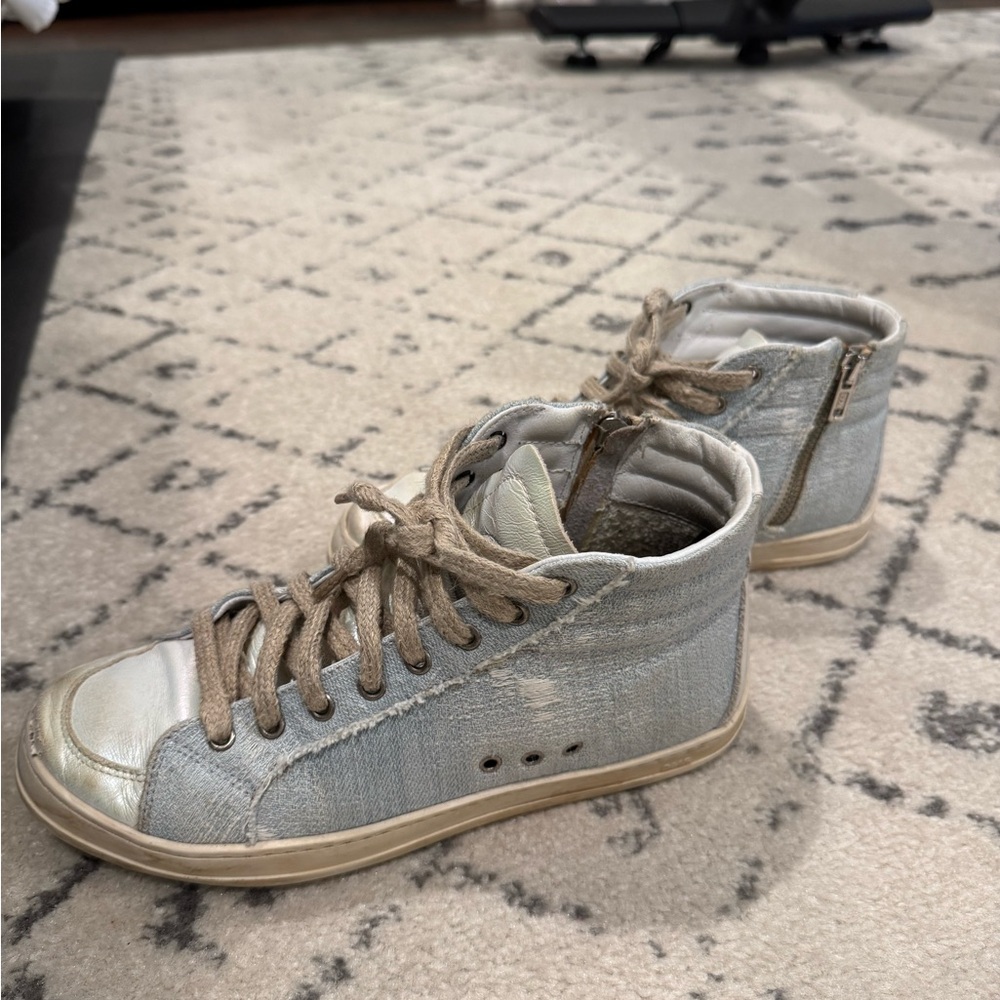 P448 Women's Sneakers in Light Blue and Beige
